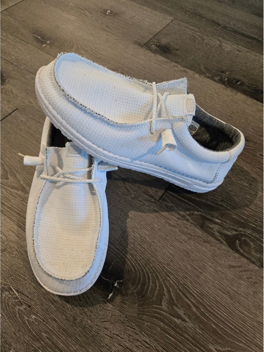 HEYDUDE Wally Sport Mesh Wide White Men Size 10 41787-143 Slip On